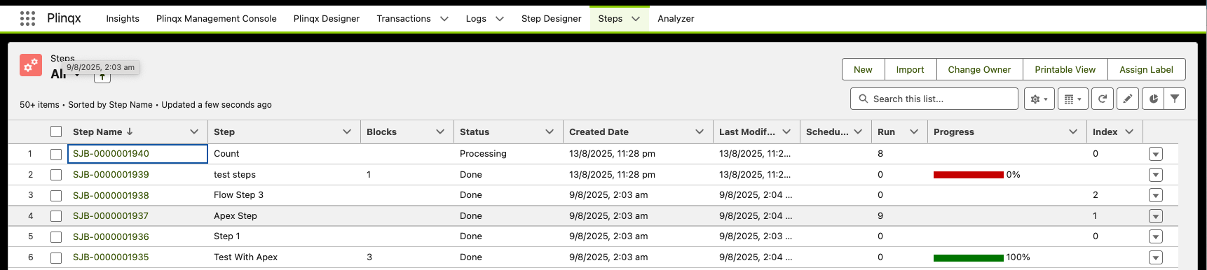 Execution Monitoring Interface